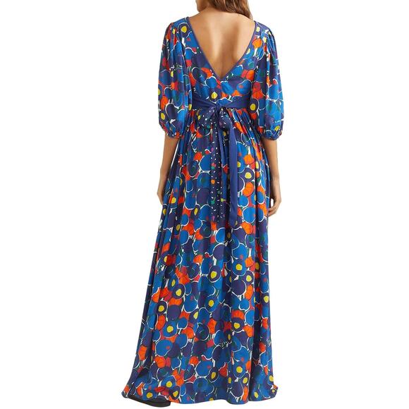 STAUD Affogato printed crepe de chine maxi dress size 4 / small - Picture 2 of 15